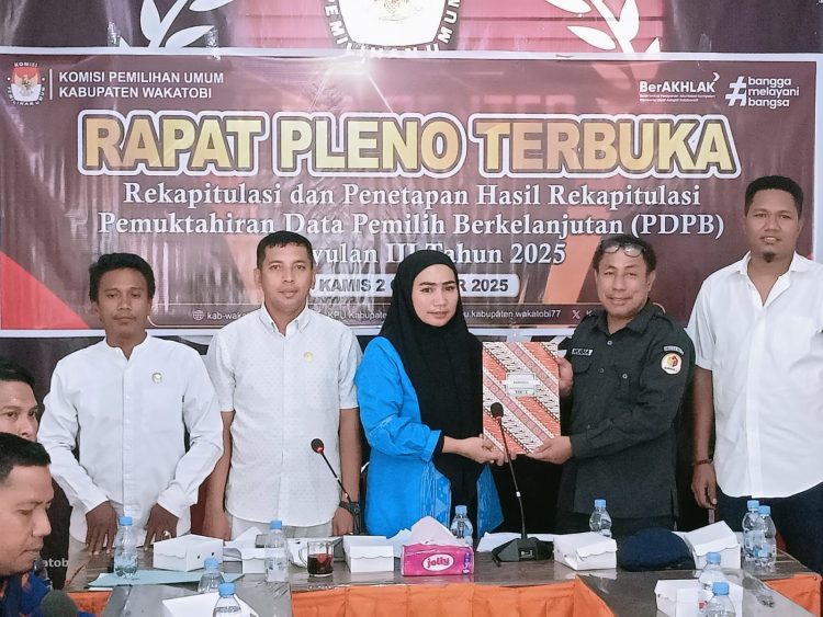 KPU Wakatobi menetapkan sebanyak 82.431 pemilih dalam Rapat Pleno Terbuka Rekapitulasi PDPB Triwulan III Tahun 2025.