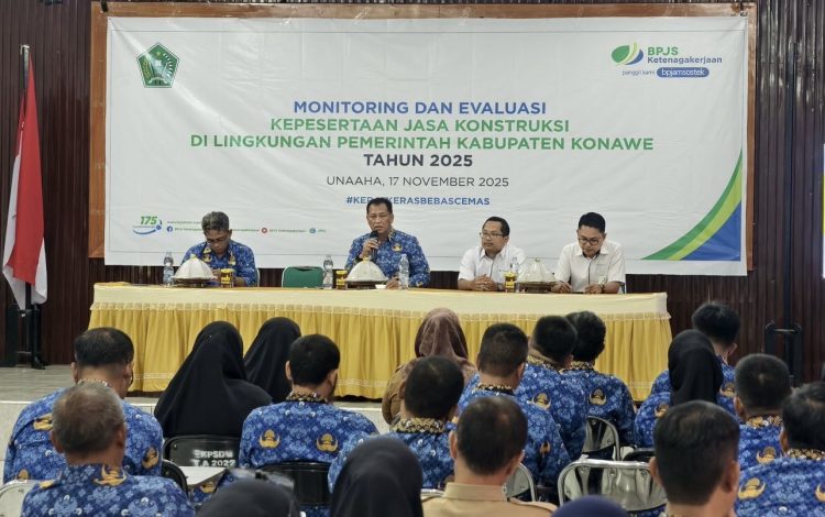 BPJS Ketenagakerjaan Cabang Kendari memperkuat komitmen perlindungan sosial bagi pekerja konstruksi di Kabupaten Konawe, Sulawesi Tenggara.