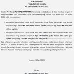 PENGUMUMAN PENGURANGAN MODAL PT. OMAR ALFARABI PRATAMA