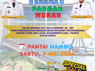 Sambut HUT Kendari dan UCLG ASPAC 2026, Dinas Ketapang Gelar Gerakan Pangan Murah di Kawasan Wisata Pantai Nambo