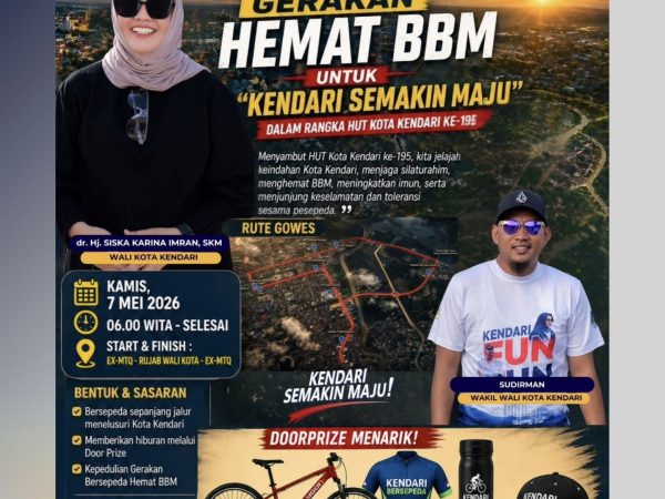 Pemkot Kendari Siap Gowes! Ajang Silaturahmi dan Kampanye Hemat BBM Digelar 7 Mei