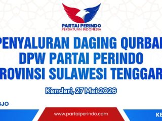 Wujud Kepedulian Nyata, Perindo Sultra Bagikan Daging Kurban untuk Warga dan Pengurus di Iduladha 1447 H