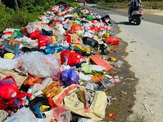 Bau Menyengat ‘Sambut’ Pengendara di Jalan KS Tubun Baruga Kendari, Warga: Ini Sampah atau Monumen?