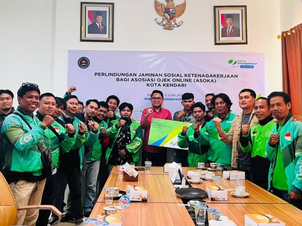Lindungi Pengemudi Ojol dari Risiko Jalan Raya, BPJS Ketenagakerjaan Sultra Gandeng ASOKA Kendari