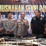 Polda Sumsel Musnahkan Ratusan Senjata Api Ilegal