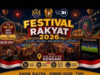 Sinergi Korem 143/HO dan Kadin Sultra Hadirkan Nobar Piala Dunia dan UMKM di Festival Rakyat 2026