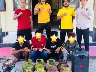 Polsek Sawa Cokok Empat Pelaku Pencurian Lintas Desa