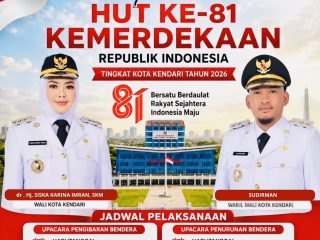 Besok, Warga Kota Kendari Bisa Saksikan Upacara HUT ke-81 RI : Pemkot Live Via YouTube