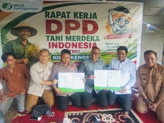 Tingkatkan Perlindungan Petani, Tani Merdeka Sultra Teken MoU dengan BPJS Ketenagakerjaan