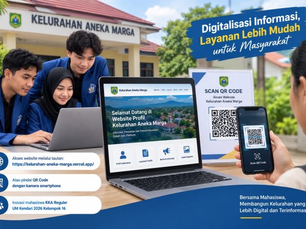 Mahasiswa KKA UM Kendari Hadirkan Website Profil Kelurahan Aneka Marga Berbasis QR Code