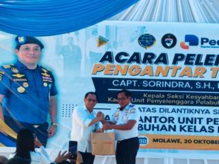 Capt. Sorindra Resmi Jabat Kepala KUPP Bungku, Mastri Tulak Apresiasi Dedikasinya di Molawe