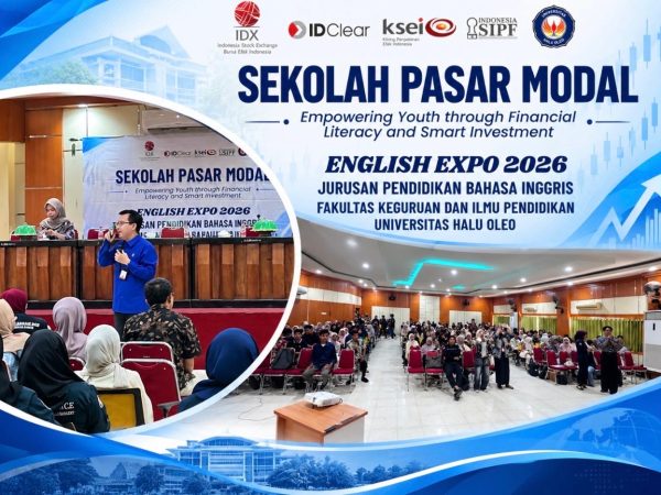 OJK Sultra Gandeng HMJ Pendidikan Bahasa Inggris UHO Gelar Sekolah Pasar Modal